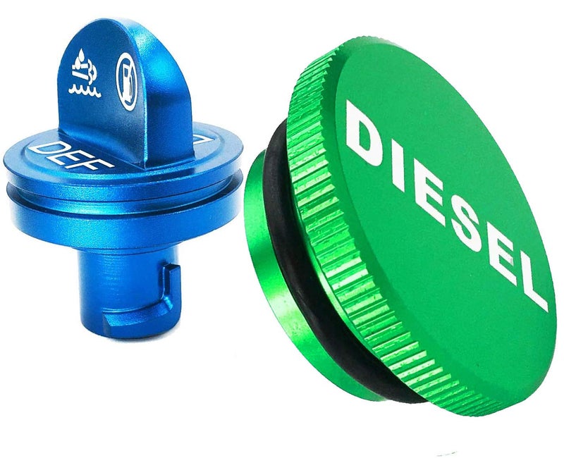 DOCA Aluminum Fuel Cap,Diesel Fuel Cap with strong magnet and Non-magnetic Blue DEF Cap-for 2013-2018 Dodge Ramï¼Œ Diesel Trucks 1500 2500 3500 - Image 1